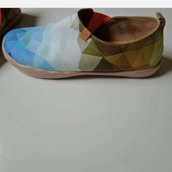 LIFE IS ART men's Colorful Abstract Geometric Canvas shoes 45 (small fault) - Picture 10 of 12